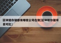 区块链存储都有哪些公司在做[区块链存储项目对比]